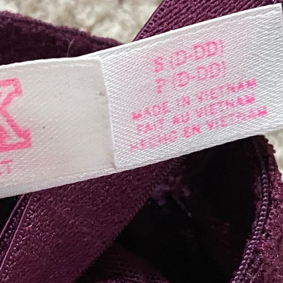Victoria’s Secret Pink Maroon Padded Bralette  Small D-DD - Picture 4 of 4